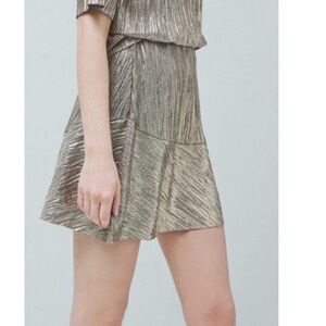 NWT‎ Mango Metallic Mini Skirt Size XS